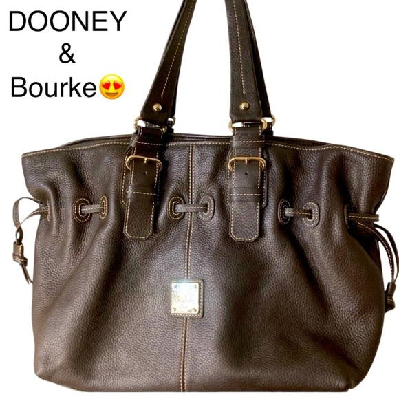 Dooney and Bourke Leather J1854867 FLORENTINEBlack Drawstring SHOULDERbag VNTG
